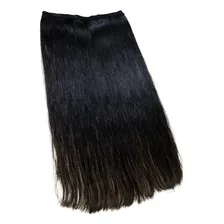 Cabelo 100% Humano Liso/Ondulado Em Tela Castanho 60/65cm 50g Foto mini 1