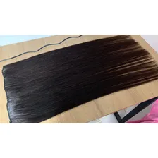 Cabelo 100% Humano Liso/Ondulado Em Tela Castanho 60/65cm 50g Foto mini 4