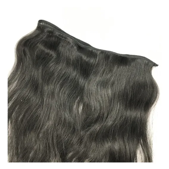 Cabelo 100% Humano Ondulado Em Tela Castanho 70cm 100g Foto 1