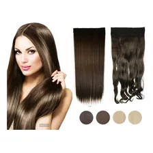 Cabelo Alongamento Aplique Tic Tac Fibra Orgânica 70cm Cor Castanho escuro ondulado #2 Foto mini 1