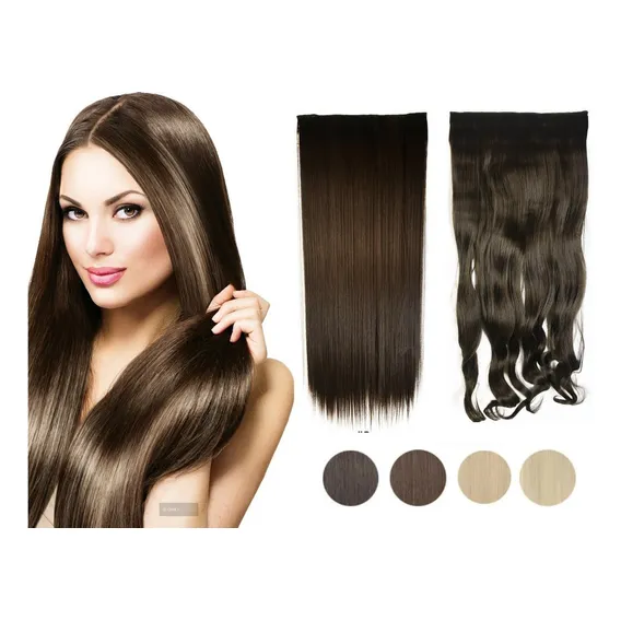 Cabelo Alongamento Aplique Tic Tac Fibra Orgânica 70cm Cor Castanho escuro ondulado #2 Foto 1