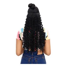 Cabelo Alongamento Aplique Tictac 100%orgânico 60cm Cacheado Cor Castanho Escuro Cor 02 Foto mini 1