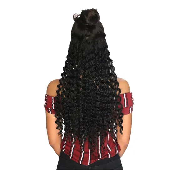 Cabelo Alongamento Aplique Tictac 100%orgânico 60cm Cacheado Cor Preto Cor 1 Foto 1