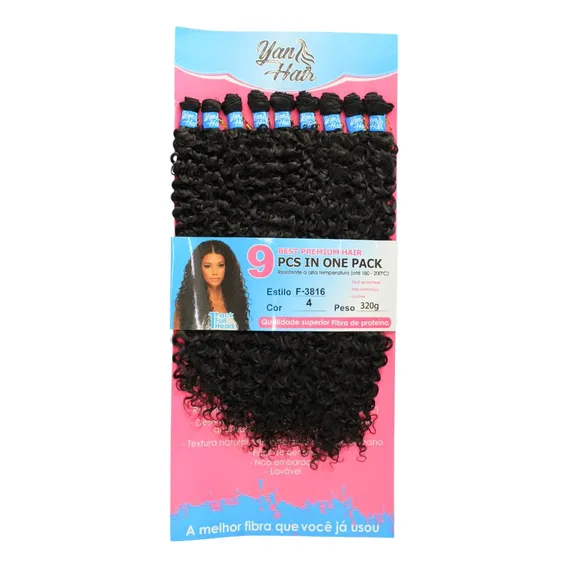 Cabelo Cacheado Bio Fibra Perfeito P/mega Hair + Cor Castanho Médio Cor 4 Foto 1