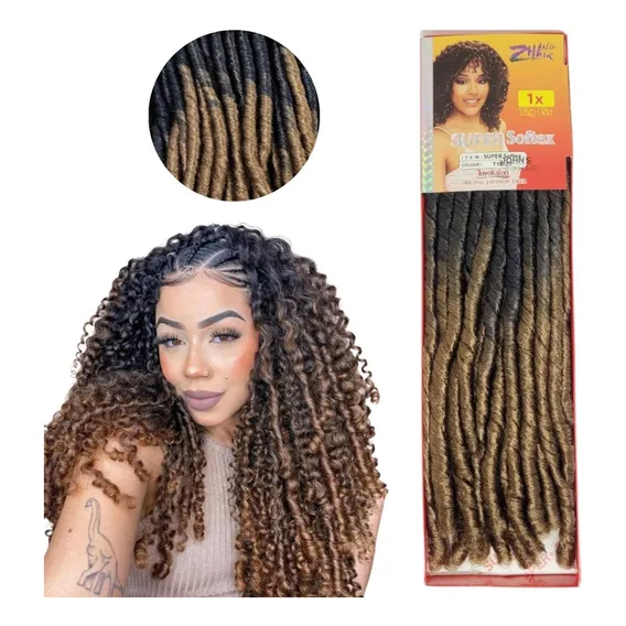 Cabelo Cacheado Nina Softex Crochet Braids Cachos Sintéticos Cor Ombre Mel T1b27 Foto 1