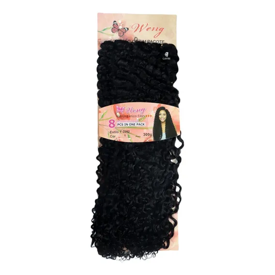 Cabelo Cacheado Semelhante Ao Humano Weng Sem Tela 300gr Cor Preto Cor 1 Foto 1