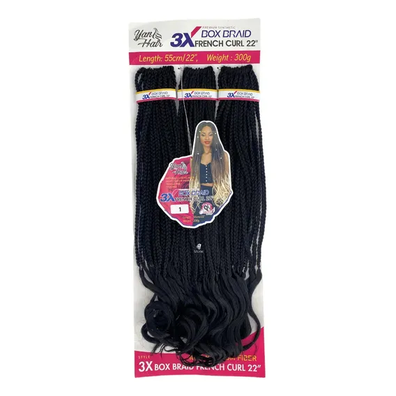 Cabelo Com Tranças Prontas - Yan Hair - 55cm Fibra Sintetica Cor Preto Cor 1 Foto 1