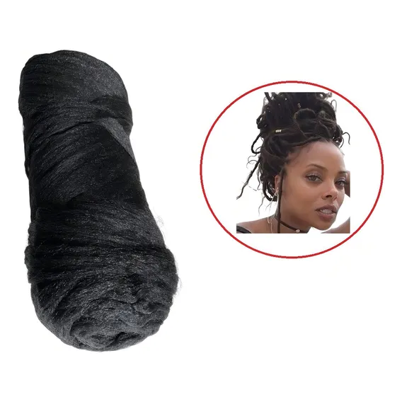 Cabelo Fio Panamá Preto P/ Tranças Ou Dreads - 4 Pacotes Foto 1