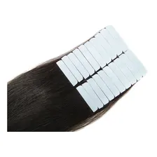 Cabelo Humano Aplique Fita Adesiva 60cm - 20 Peças Cor Castanho Medio Foto mini  2