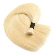Cabelo Humano Aplique Loiro Claro Liso Cor 10 - 60cm Foto mini 1