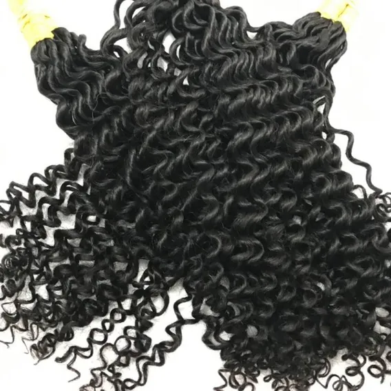Cabelo Humano Cacheado 40 cm 50 gramas Castanho Foto 1