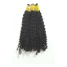 Cabelo Humano Cacheado A Vapor De Ótima Qualidade 65cm 100gr Cor Castanho Natural Foto mini  2