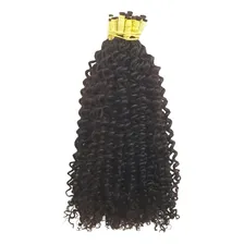 Cabelo Humano Cacheado A Vapor De Ótima Qualidade 65cm 100gr Cor Castanho Natural Foto  mini 1