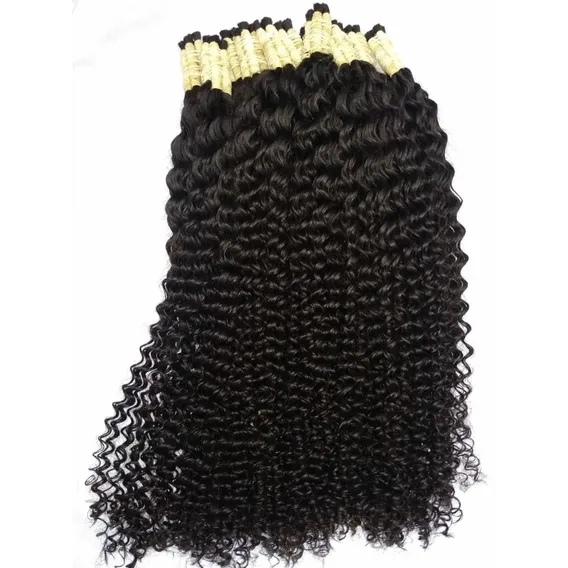 Cabelo Humano Cacheado Natural 50-55cm 200gramas Sem Quimica Cor Médio E Escuro Foto 1