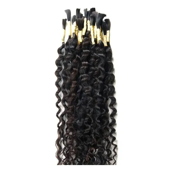 Cabelo Humano Cachos 45 Cm Cor Castanho 200 gr Foto 1