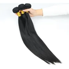 Cabelo Humano Liso Em Tela Castanho 30cm 150g Foto mini 4