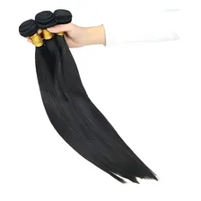 Cabelo Humano Liso Em Tela Castanho 30cm 150g Foto mini 2