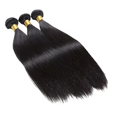 Cabelo Humano Liso Em Tela Castanho 30cm 150g Foto mini 3