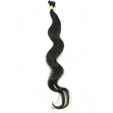 Cabelo Humano Liso Em Tela Virgem Leves Ondas 60cm/150grs. Cor Castanho Foto mini 4