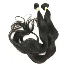 Cabelo Humano Liso Em Tela Virgem Leves Ondas 60cm/150grs. Cor Castanho Foto mini 1
