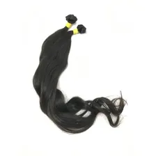 Cabelo Humano Liso Em Tela Virgem Leves Ondas 60cm/150grs. Cor Castanho Foto mini 2