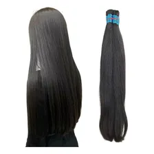 Cabelo Humano Liso Natural 65 Cm- 100 Gramas Imediato Cor Castanho Foto  mini 1
