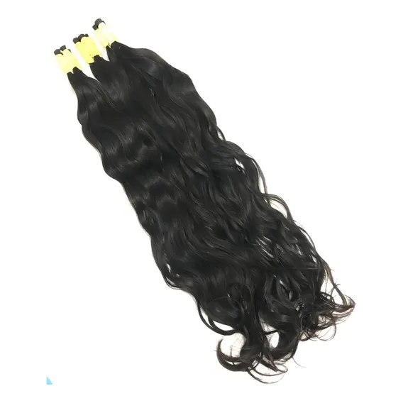 Cabelo Humano Liso Ondulado 60cm Castanho Com 250 Gramas. Foto 1
