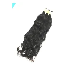 Cabelo Humano Liso Ondulado Virgem 50cm, 50gr Pontas Cheias Cor Castanho Foto mini 1