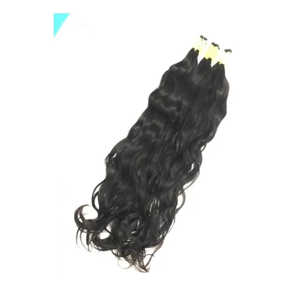 Cabelo Humano Liso Ondulado Virgem 50cm, 50gr Pontas Cheias Cor Castanho Foto 1