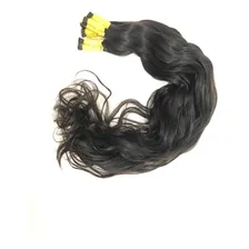 Cabelo Humano Liso Ondulado Virgem 50cm, 50gr Pontas Cheias Cor Castanho Foto mini 2