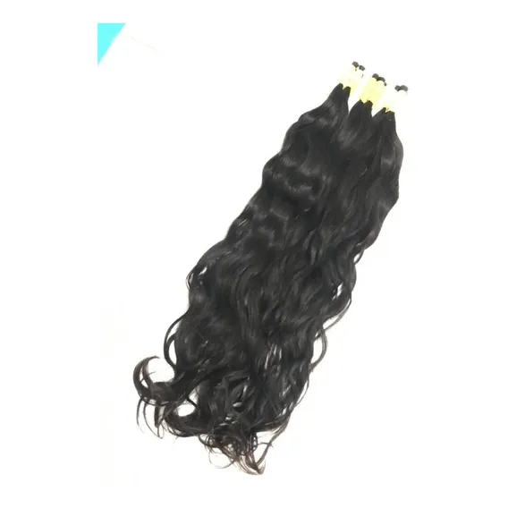 Cabelo Humano Liso Ondulado Virgem 60cm 50gr Pontas Cheias Cor Castanho Foto 1