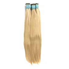 Cabelo Humano Loiro Claro Liso De 65cm 150 Gramas Foto  mini 1