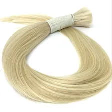 Cabelo Humano Loiro Mega Hair Cor 10 - 60cm Com 50 Gr Foto mini 2