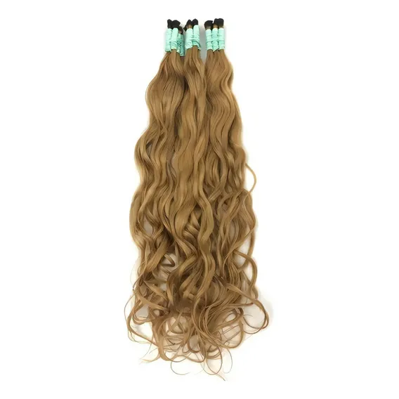 Cabelo Humano Loiro Mel Liso Ondulado De 60 Cm/50 Gramas Foto 1
