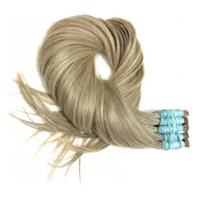 Cabelo Humano Loiro Mesclado Cinza P/mega-hair 65cm/50 Grs Foto mini 1