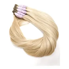 Cabelo Humano Mega Hair Loiro ClarÃssimo Liso 60cm/50grs . Foto mini 1
