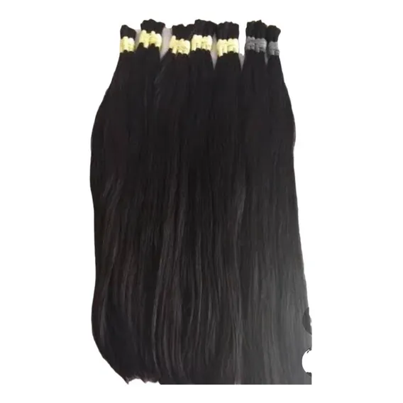 Cabelo Humano Megahair Liso Brasileiro Preto 60/65cm 100gr Foto 1