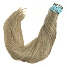 Cabelo Humano Mega/hair Loiro Mesclado Cinza 65 Cm/50grs Foto mini 3