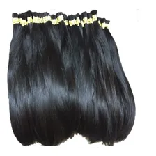 Cabelo Humano Megahair Virgem Natural 70 A 75cm - 100gramas Cor Liso Natural Castanho Medio Foto mini 2