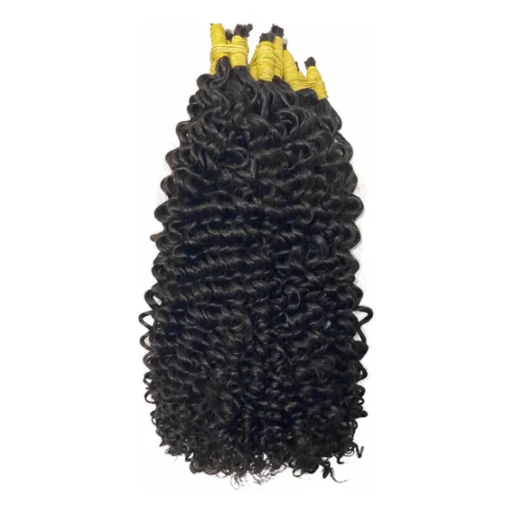 Cabelo Humano Natural Cacheado 60/65 Cm 50 Gramas Cor Castanho Foto 1