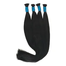 Cabelo humano natural liso 75 cm 100 gramas cor castanho Foto mini 3
