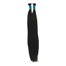 Cabelo humano natural liso 75 cm 100 gramas cor castanho Foto mini 2