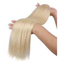 Cabelo Humano Natural Loiro Brasileiro Megahair 60/65cm 50gr Foto mini 3