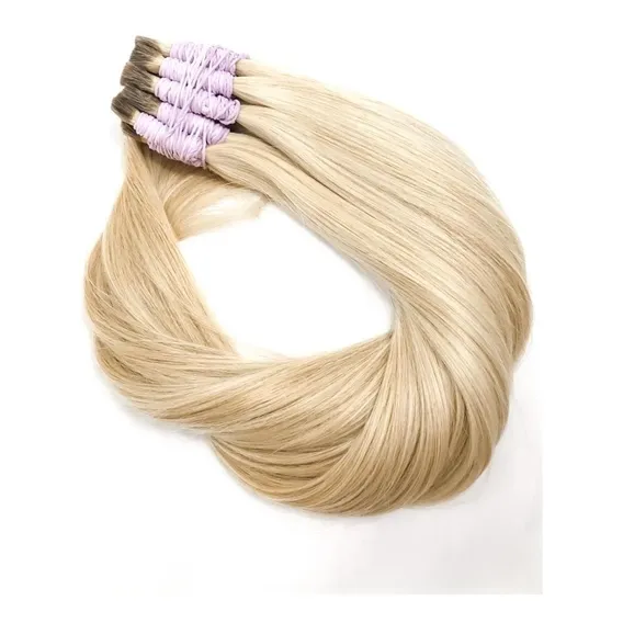 Cabelo Humano Natural Louro Claro Liso 50cm Foto 1