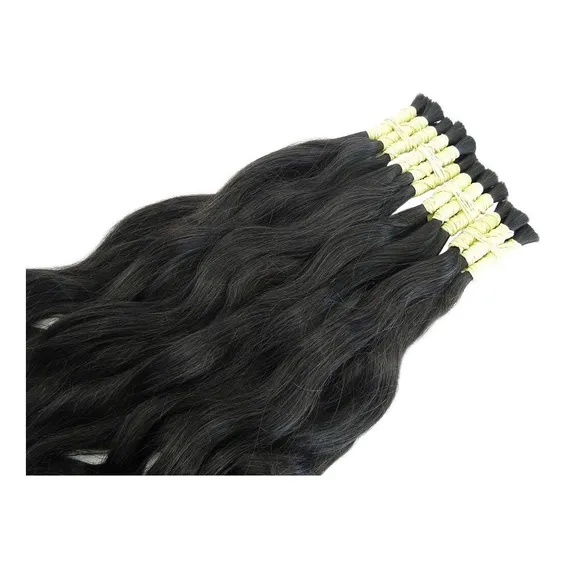 Cabelo Humano Ondulado Natural 45cm - 50g Imediato Cor Castanho Foto 1
