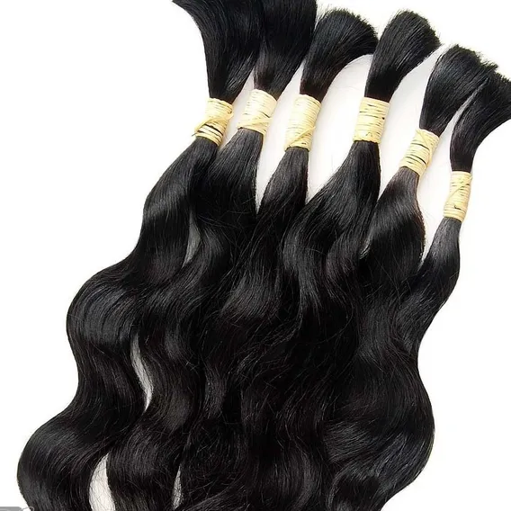Cabelo Humano Ondulado Natural 55cm - 100g Imediato Cor Castanho Foto 1