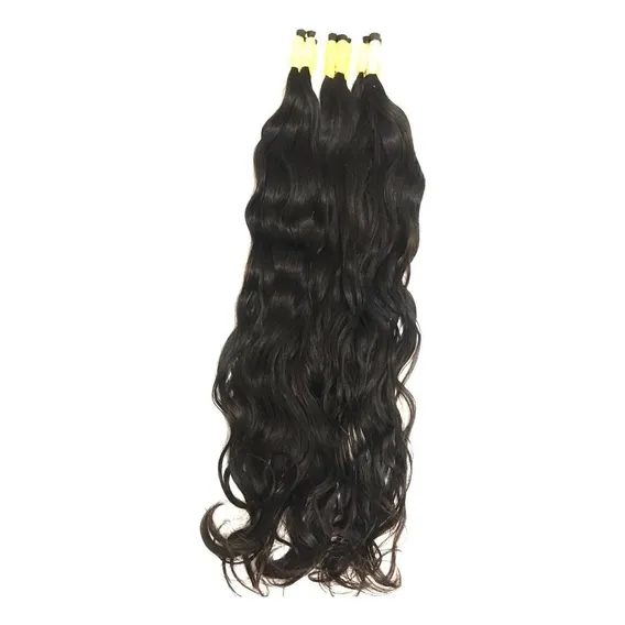 Cabelo Humano Para Mega Hair 40 A 45cm Leves Ondas 100grs Cor Castanho Foto 1