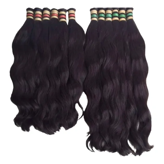 Cabelo Humano Para Mega Hair Virgem Ondulado 50cm -50gr Cor Ondulado Natural Castanho Medio Foto 1