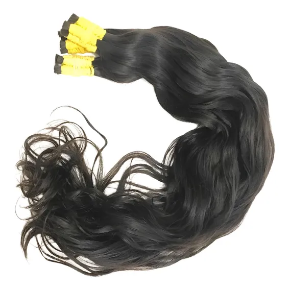 Cabelo Humano Virgem Ondulado P/mega-hair 65cm Com 30 Gramas Cor Castanho Foto 1