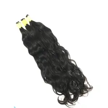 Cabelo humano virgem ondulado reto natural 70 cm 50gr castanho Foto mini 1